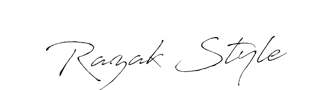 The best way (Antro_Vectra) to make a short signature is to pick only two or three words in your name. The name Razak Style include a total of six letters. For converting this name. Razak Style signature style 6 images and pictures png