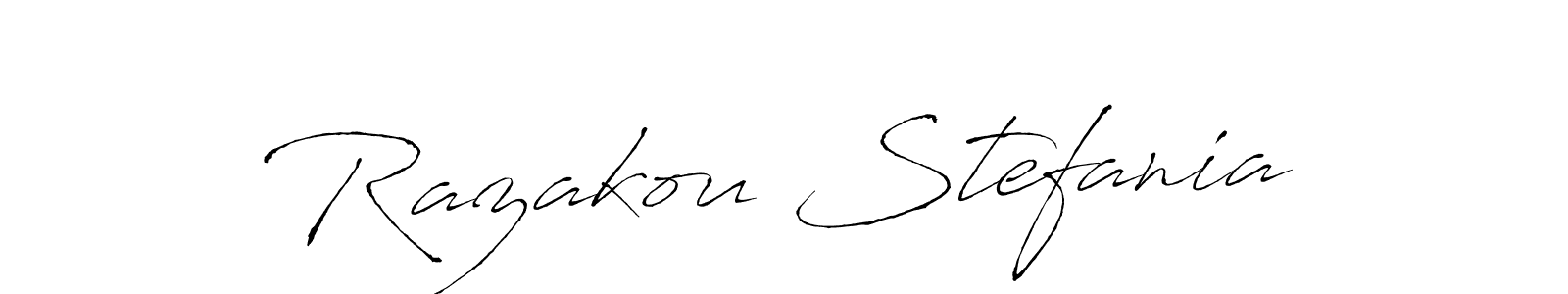 How to make Razakou Stefania name signature. Use Antro_Vectra style for creating short signs online. This is the latest handwritten sign. Razakou Stefania signature style 6 images and pictures png