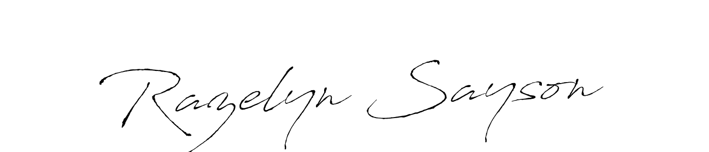 How to make Razelyn Sayson signature? Antro_Vectra is a professional autograph style. Create handwritten signature for Razelyn Sayson name. Razelyn Sayson signature style 6 images and pictures png