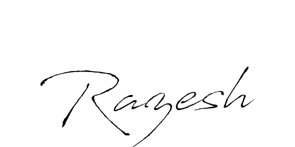 Razesh stylish signature style. Best Handwritten Sign (Antro_Vectra) for my name. Handwritten Signature Collection Ideas for my name Razesh. Razesh signature style 6 images and pictures png