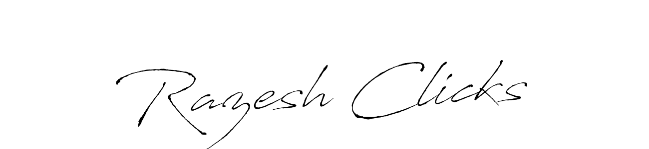 Razesh Clicks stylish signature style. Best Handwritten Sign (Antro_Vectra) for my name. Handwritten Signature Collection Ideas for my name Razesh Clicks. Razesh Clicks signature style 6 images and pictures png