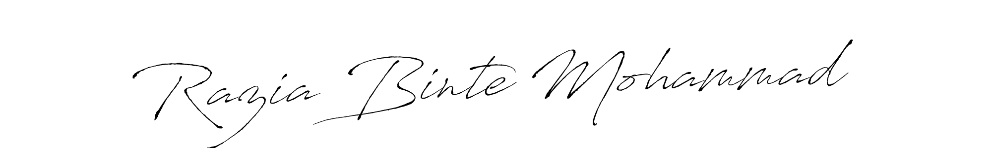 Make a beautiful signature design for name Razia Binte Mohammad. With this signature (Antro_Vectra) style, you can create a handwritten signature for free. Razia Binte Mohammad signature style 6 images and pictures png