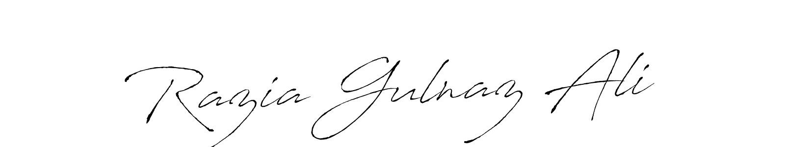 Create a beautiful signature design for name Razia Gulnaz Ali. With this signature (Antro_Vectra) fonts, you can make a handwritten signature for free. Razia Gulnaz Ali signature style 6 images and pictures png