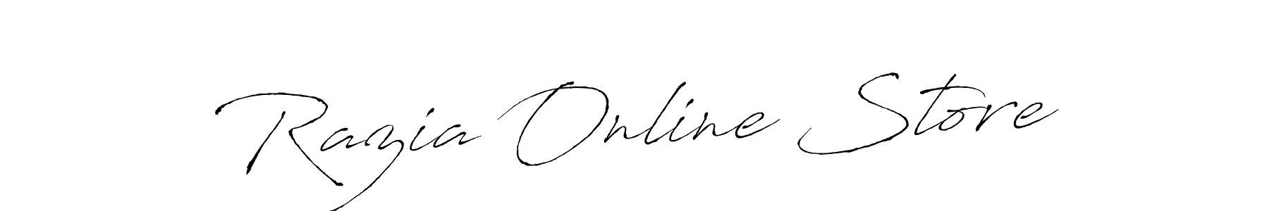 The best way (Antro_Vectra) to make a short signature is to pick only two or three words in your name. The name Razia Online Store include a total of six letters. For converting this name. Razia Online Store signature style 6 images and pictures png