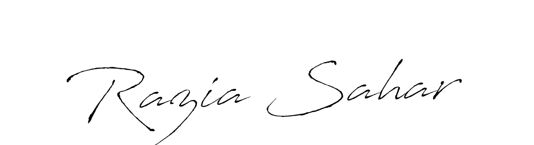 Design your own signature with our free online signature maker. With this signature software, you can create a handwritten (Antro_Vectra) signature for name Razia Sahar. Razia Sahar signature style 6 images and pictures png