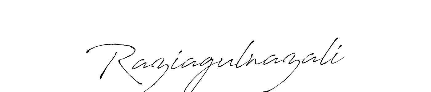 How to make Raziagulnazali signature? Antro_Vectra is a professional autograph style. Create handwritten signature for Raziagulnazali name. Raziagulnazali signature style 6 images and pictures png