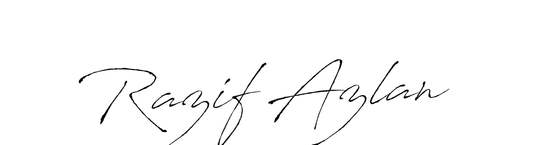 How to make Razif Azlan name signature. Use Antro_Vectra style for creating short signs online. This is the latest handwritten sign. Razif Azlan signature style 6 images and pictures png