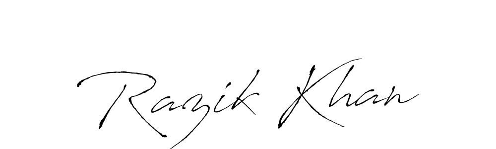 Antro_Vectra is a professional signature style that is perfect for those who want to add a touch of class to their signature. It is also a great choice for those who want to make their signature more unique. Get Razik Khan name to fancy signature for free. Razik Khan signature style 6 images and pictures png