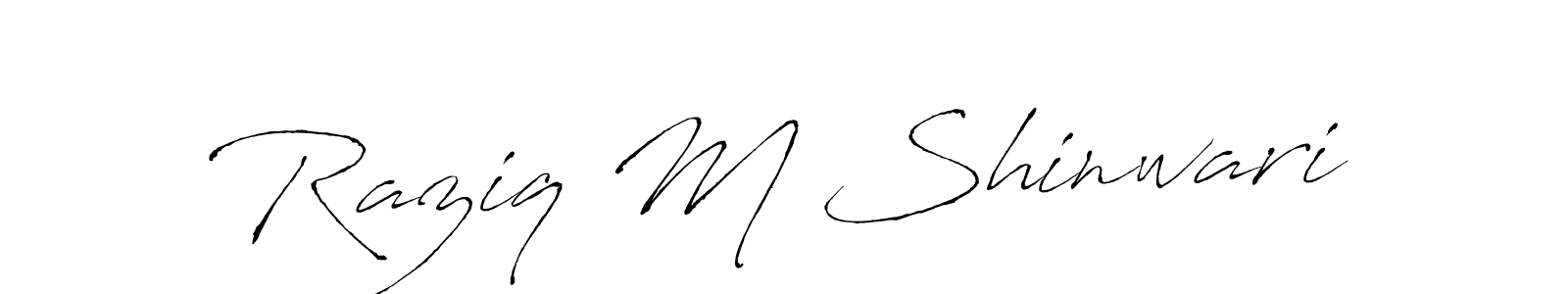 Create a beautiful signature design for name Raziq M Shinwari. With this signature (Antro_Vectra) fonts, you can make a handwritten signature for free. Raziq M Shinwari signature style 6 images and pictures png