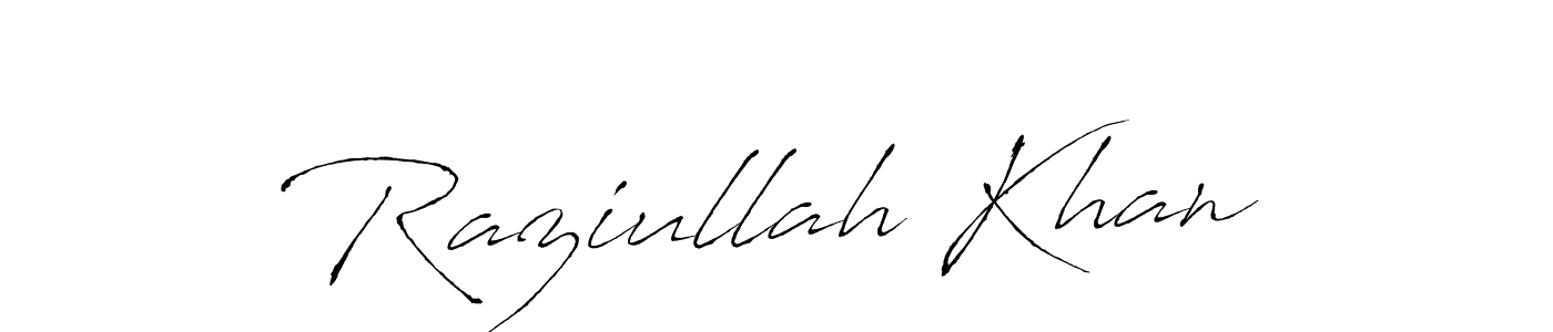How to make Raziullah Khan name signature. Use Antro_Vectra style for creating short signs online. This is the latest handwritten sign. Raziullah Khan signature style 6 images and pictures png