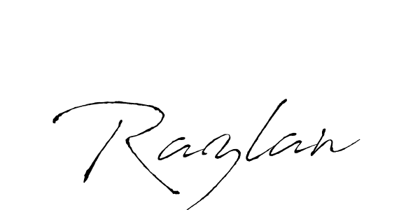 Create a beautiful signature design for name Razlan. With this signature (Antro_Vectra) fonts, you can make a handwritten signature for free. Razlan signature style 6 images and pictures png