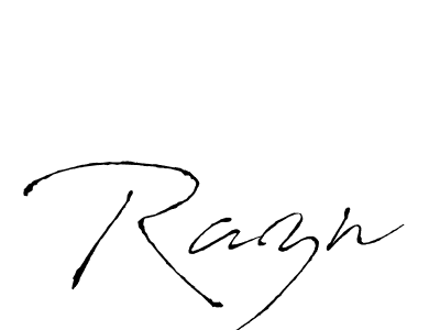 Create a beautiful signature design for name Razn. With this signature (Antro_Vectra) fonts, you can make a handwritten signature for free. Razn signature style 6 images and pictures png