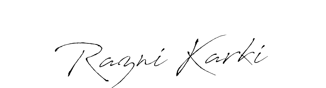 Use a signature maker to create a handwritten signature online. With this signature software, you can design (Antro_Vectra) your own signature for name Razni Karki. Razni Karki signature style 6 images and pictures png