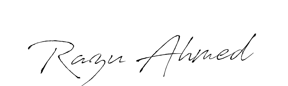 Make a beautiful signature design for name Razu Ahmed. With this signature (Antro_Vectra) style, you can create a handwritten signature for free. Razu Ahmed signature style 6 images and pictures png