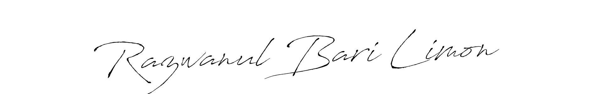 Antro_Vectra is a professional signature style that is perfect for those who want to add a touch of class to their signature. It is also a great choice for those who want to make their signature more unique. Get Razwanul Bari Limon name to fancy signature for free. Razwanul Bari Limon signature style 6 images and pictures png