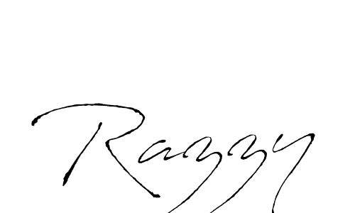 Design your own signature with our free online signature maker. With this signature software, you can create a handwritten (Antro_Vectra) signature for name Razzy. Razzy signature style 6 images and pictures png