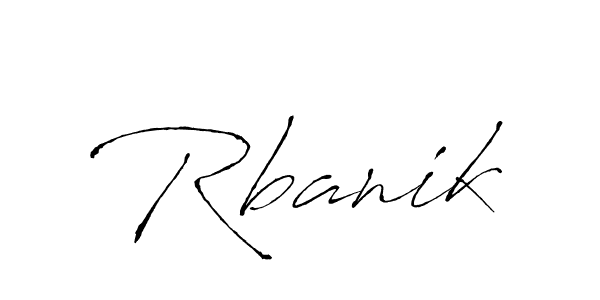 Create a beautiful signature design for name Rbanik. With this signature (Antro_Vectra) fonts, you can make a handwritten signature for free. Rbanik signature style 6 images and pictures png