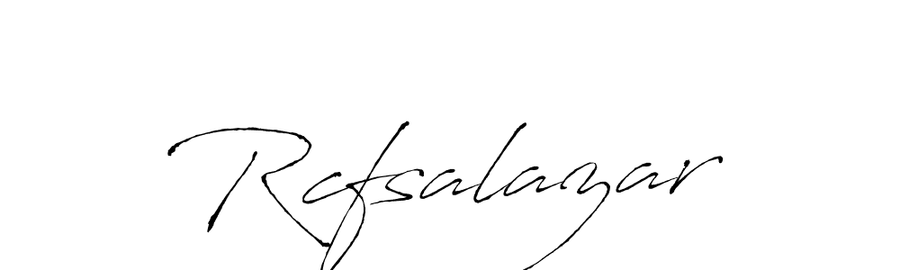 How to make Rcfsalazar name signature. Use Antro_Vectra style for creating short signs online. This is the latest handwritten sign. Rcfsalazar signature style 6 images and pictures png