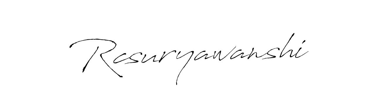 How to make Rcsuryawanshi name signature. Use Antro_Vectra style for creating short signs online. This is the latest handwritten sign. Rcsuryawanshi signature style 6 images and pictures png