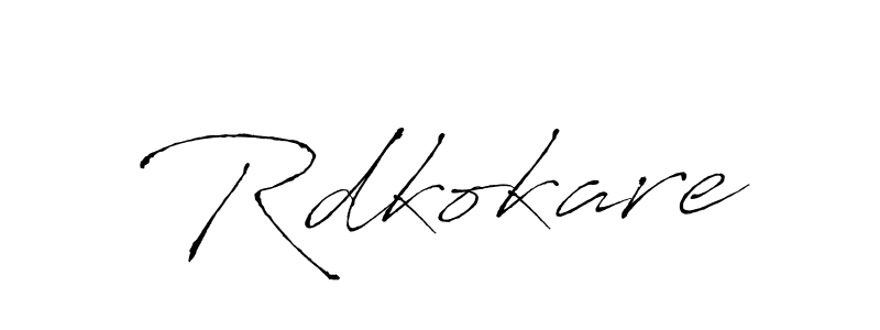 Make a beautiful signature design for name Rdkokare. With this signature (Antro_Vectra) style, you can create a handwritten signature for free. Rdkokare signature style 6 images and pictures png