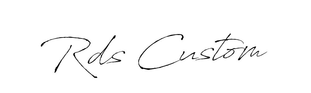 Use a signature maker to create a handwritten signature online. With this signature software, you can design (Antro_Vectra) your own signature for name Rds Custom. Rds Custom signature style 6 images and pictures png