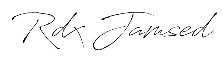 A modern signature idea for name Rdx Jamsed using Antro_Vectra font. Clean strokes and elegant curves make it stand out instantly. Rdx Jamsed signature style 6 images and pictures png