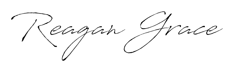 The Antro_Vectra typeface gives name Reagan Grace a refined look. Suitable for certificates, diplomas, and official verification. Reagan Grace signature style 6 images and pictures png