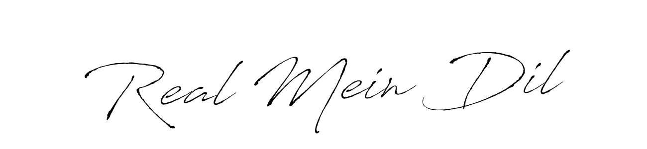 Use a signature maker to create a handwritten signature online. With this signature software, you can design (Antro_Vectra) your own signature for name Real Mein Dil. Real Mein Dil signature style 6 images and pictures png