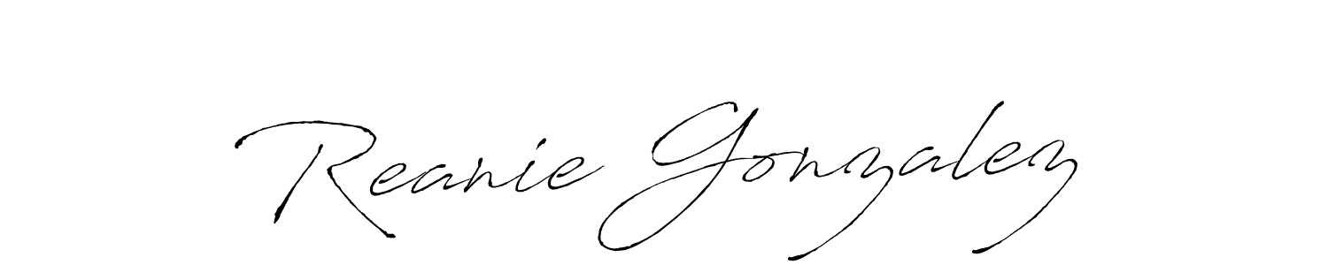 Make a short Reanie Gonzalez signature style. Manage your documents anywhere anytime using Antro_Vectra. Create and add eSignatures, submit forms, share and send files easily. Reanie Gonzalez signature style 6 images and pictures png