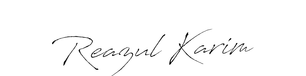Design your own signature with our free online signature maker. With this signature software, you can create a handwritten (Antro_Vectra) signature for name Reazul Karim. Reazul Karim signature style 6 images and pictures png