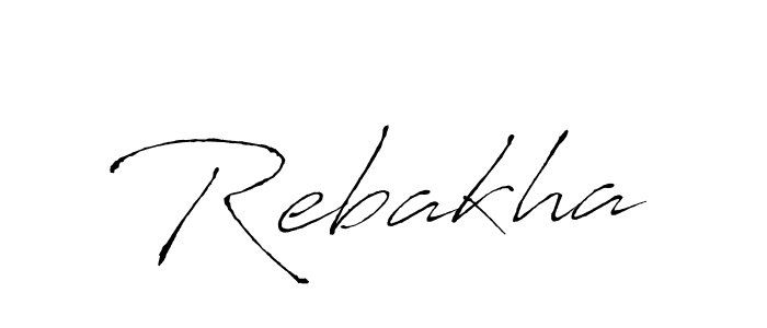 Use a signature maker to create a handwritten signature online. With this signature software, you can design (Antro_Vectra) your own signature for name Rebakha. Rebakha signature style 6 images and pictures png