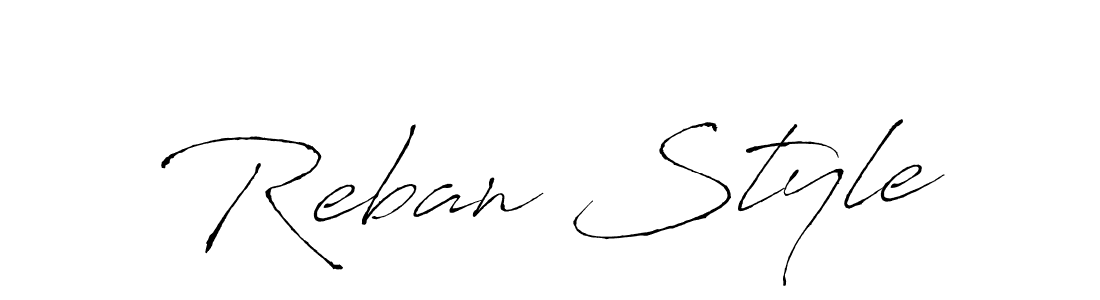 Use a signature maker to create a handwritten signature online. With this signature software, you can design (Antro_Vectra) your own signature for name Reban Style. Reban Style signature style 6 images and pictures png