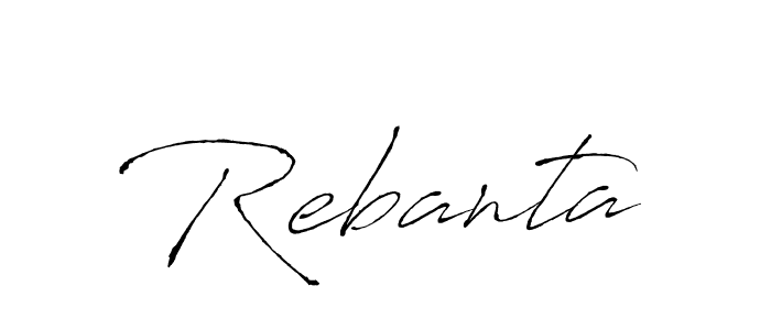 Make a beautiful signature design for name Rebanta. With this signature (Antro_Vectra) style, you can create a handwritten signature for free. Rebanta signature style 6 images and pictures png