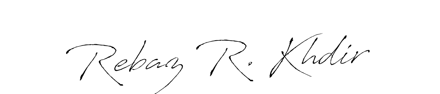 How to make Rebaz R. Khdir name signature. Use Antro_Vectra style for creating short signs online. This is the latest handwritten sign. Rebaz R. Khdir signature style 6 images and pictures png