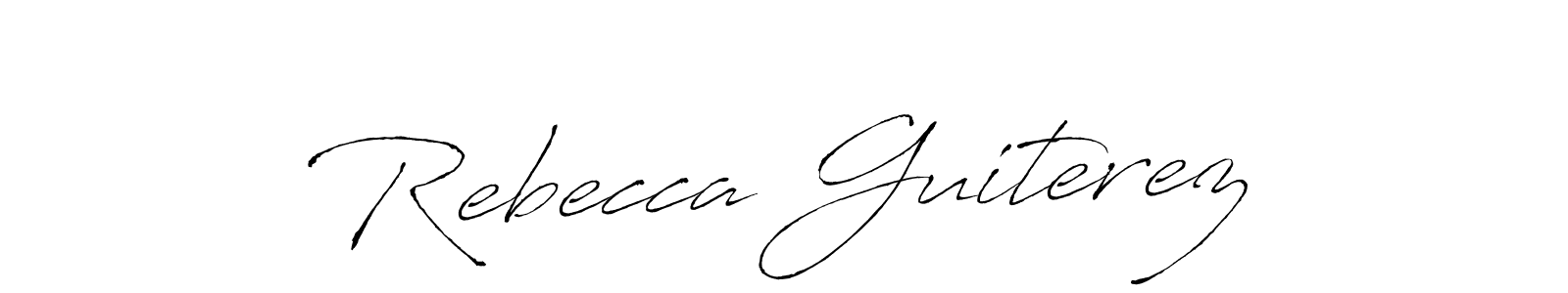 How to make Rebecca Guiterez name signature. Use Antro_Vectra style for creating short signs online. This is the latest handwritten sign. Rebecca Guiterez signature style 6 images and pictures png