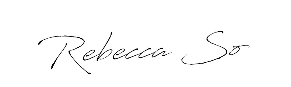 Make a beautiful signature design for name Rebecca So. With this signature (Antro_Vectra) style, you can create a handwritten signature for free. Rebecca So signature style 6 images and pictures png