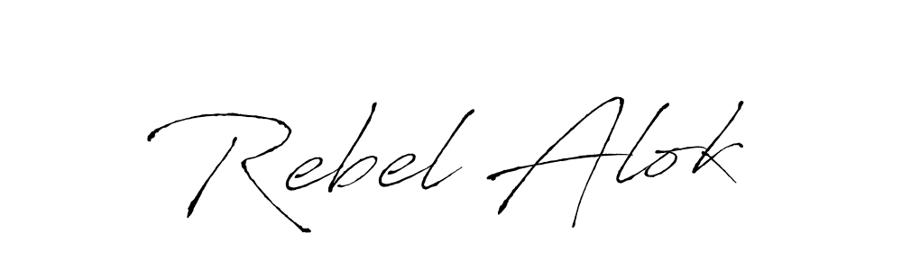 You should practise on your own different ways (Antro_Vectra) to write your name (Rebel Alok) in signature. don't let someone else do it for you. Rebel Alok signature style 6 images and pictures png