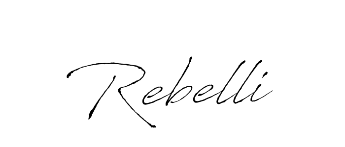 Make a beautiful signature design for name Rebelli. With this signature (Antro_Vectra) style, you can create a handwritten signature for free. Rebelli signature style 6 images and pictures png