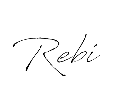 Create a beautiful signature design for name Rebi. With this signature (Antro_Vectra) fonts, you can make a handwritten signature for free. Rebi signature style 6 images and pictures png