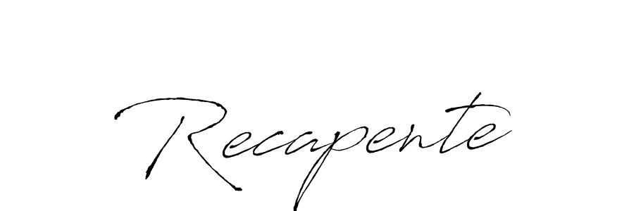 Make a beautiful signature design for name Recapente. With this signature (Antro_Vectra) style, you can create a handwritten signature for free. Recapente signature style 6 images and pictures png