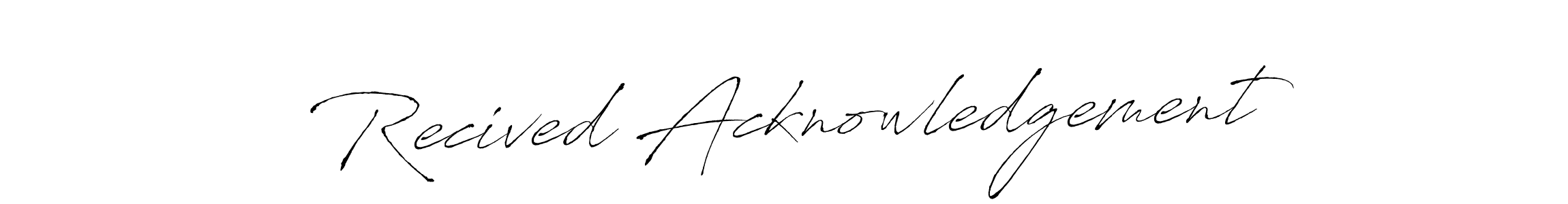 How to make Recived Acknowledgement signature? Antro_Vectra is a professional autograph style. Create handwritten signature for Recived Acknowledgement name. Recived Acknowledgement signature style 6 images and pictures png