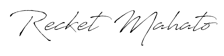Style your name Recket Mahato with confidence using Antro_Vectra signature design. Simple, elegant, and ready for immediate document use. Recket Mahato signature style 6 images and pictures png
