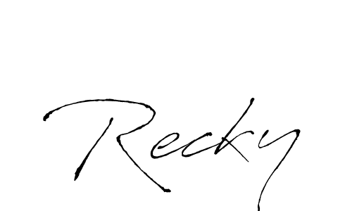 Also we have Recky name is the best signature style. Create professional handwritten signature collection using Antro_Vectra autograph style. Recky signature style 6 images and pictures png