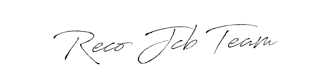 Use a signature maker to create a handwritten signature online. With this signature software, you can design (Antro_Vectra) your own signature for name Reco Jcb Team. Reco Jcb Team signature style 6 images and pictures png
