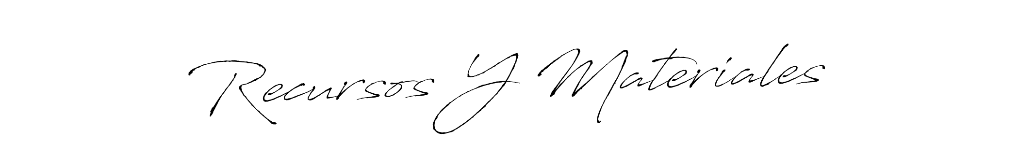 Design your own signature with our free online signature maker. With this signature software, you can create a handwritten (Antro_Vectra) signature for name Recursos Y Materiales. Recursos Y Materiales signature style 6 images and pictures png
