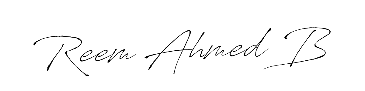 How to make Reem Ahmed B signature? Antro_Vectra is a professional autograph style. Create handwritten signature for Reem Ahmed B name. Reem Ahmed B signature style 6 images and pictures png