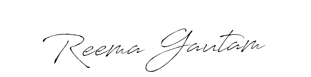 How to make Reema Gautam name signature. Use Antro_Vectra style for creating short signs online. This is the latest handwritten sign. Reema Gautam signature style 6 images and pictures png