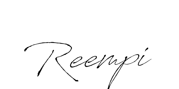 Design your own signature with our free online signature maker. With this signature software, you can create a handwritten (Antro_Vectra) signature for name Reempi. Reempi signature style 6 images and pictures png