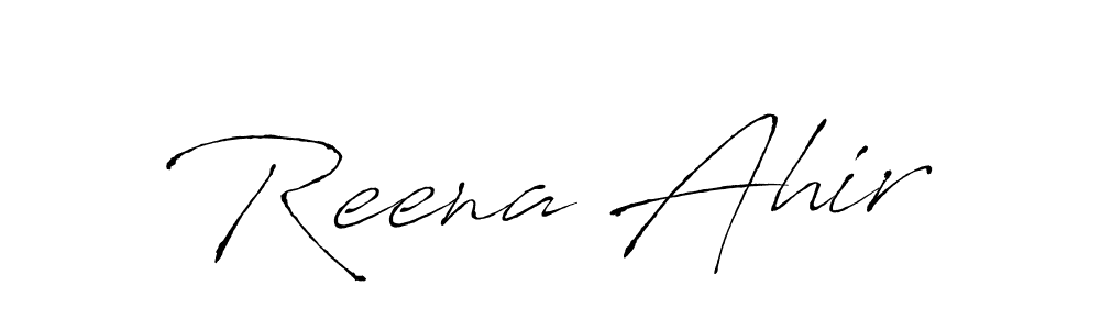Create a beautiful signature design for name Reena Ahir. With this signature (Antro_Vectra) fonts, you can make a handwritten signature for free. Reena Ahir signature style 6 images and pictures png
