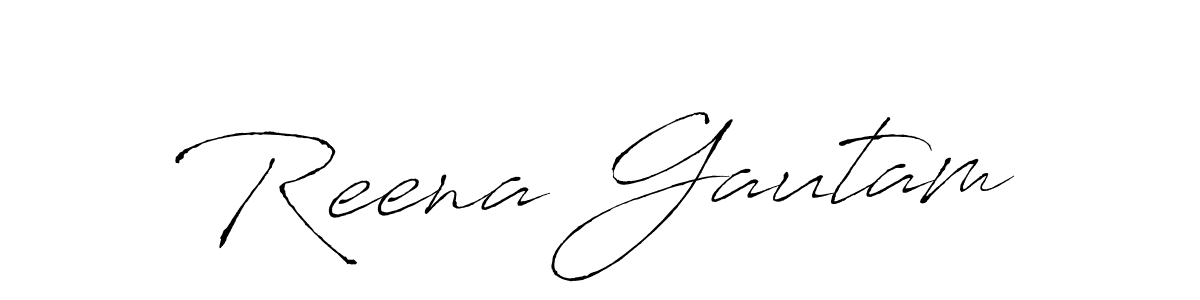 Use a signature maker to create a handwritten signature online. With this signature software, you can design (Antro_Vectra) your own signature for name Reena Gautam. Reena Gautam signature style 6 images and pictures png